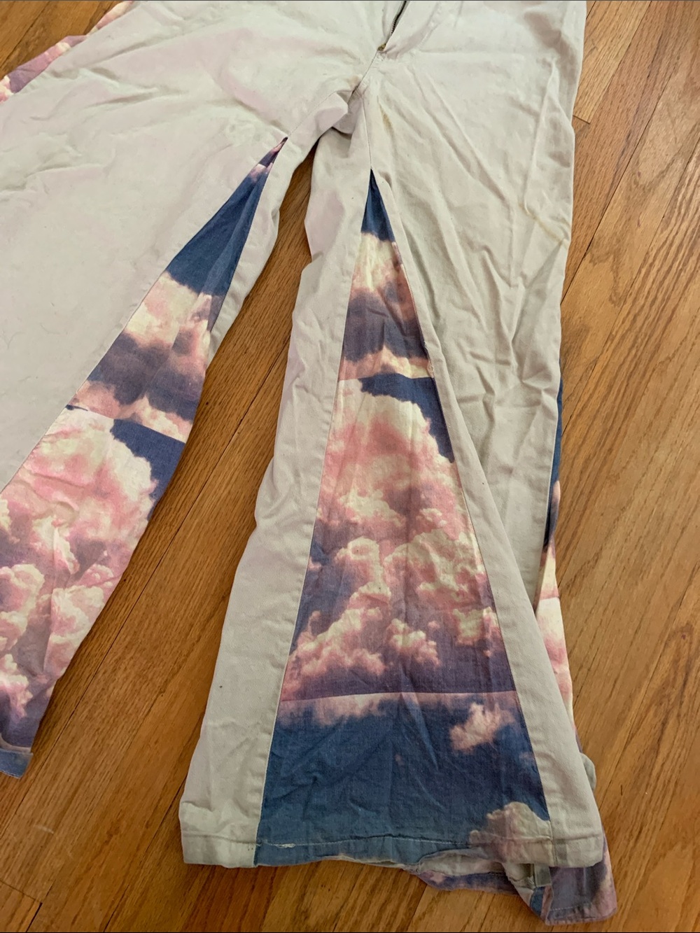 Vintage 1997 Auraze for Beau Baker Wide Leg Panel Rave Pants Cloud Print - Picture 6 of 16